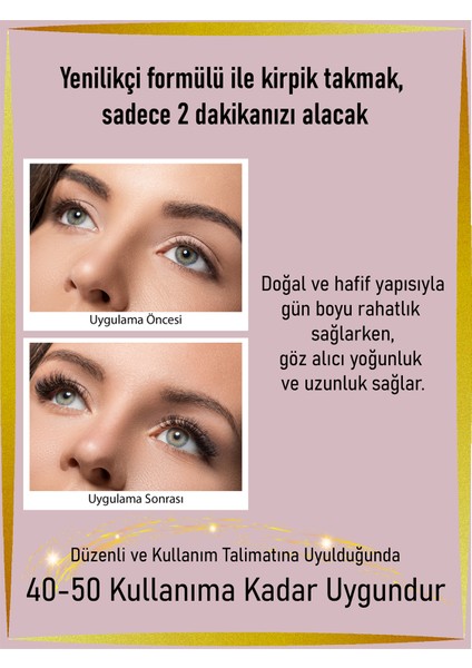 Takma kirpik seti 6 farklı Çift doğal Model ve 2 Adet Mıknatıslı Likit Eyeliner Yapıştırıcılı (Beyaz+Siyah)