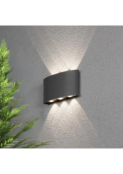 Dekoratif Çift Yönlü Oval Aplik - Modern Iç ve Dış Mekan Duvar Aydınlatma LED Aplik Duvar LAMBASI,IP54 Su Geçirmez, 6W LED