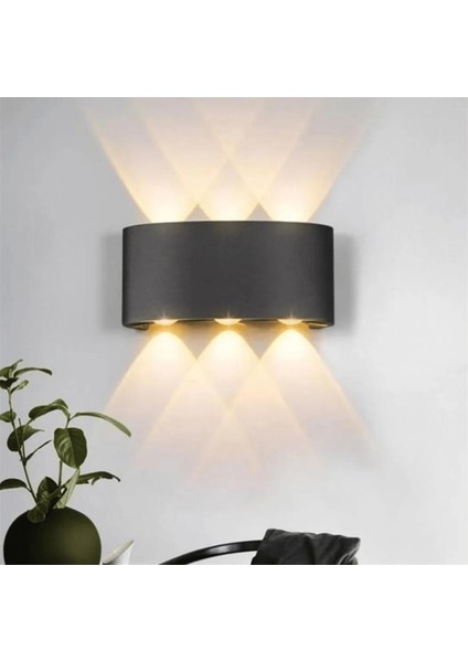 Dekoratif Çift Yönlü Oval Aplik - Modern Iç ve Dış Mekan Duvar Aydınlatma LED Aplik Duvar LAMBASI,IP54 Su Geçirmez, 6W LED