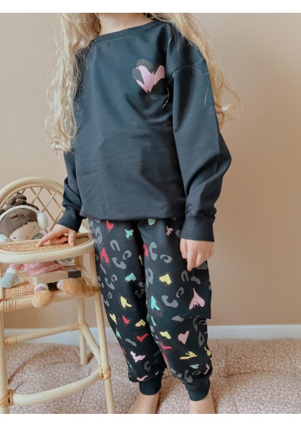 Yigit Butik Kalp Baskılı Kız Çocuk Alt Üst Takım fiyatları