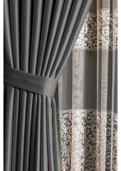 Sık Pileli Blackout Karartma Kumaştan Fon Perde 1x3 V396 Tek Kanat fiyatları