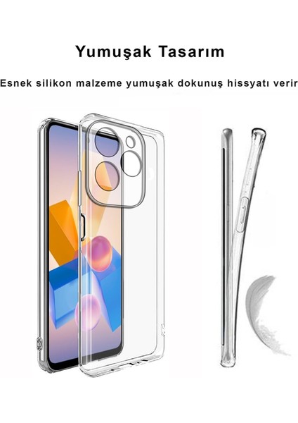 Infinix Hot 40I Kılıf Şeffaf Kamera Korumalı Esnek Yumuşak Silikon