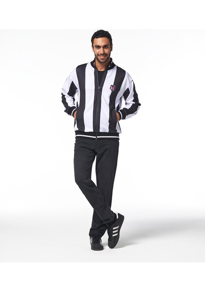 Beşiktaş Erkek Çubuklu Fermuarlı Sweatshırt 7425247T3