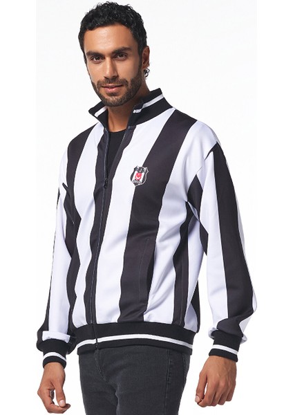 Beşiktaş Erkek Çubuklu Fermuarlı Sweatshırt 7425247T3