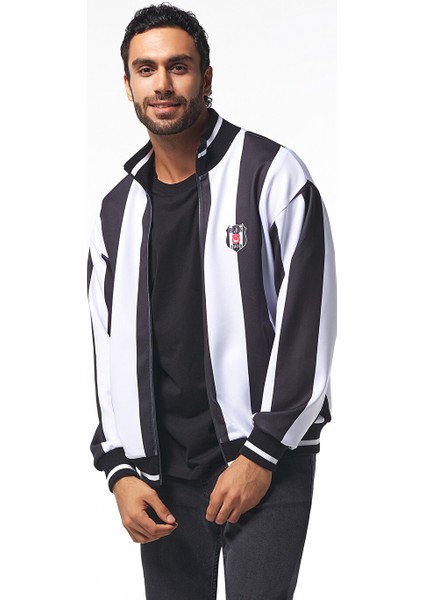 Beşiktaş Erkek Çubuklu Fermuarlı Sweatshırt 7425247T3