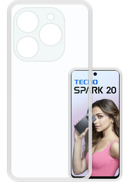 Tecno Spark 20 Kılıf Şeffaf Kamera Korumalı Esnek Yumuşak Silikon