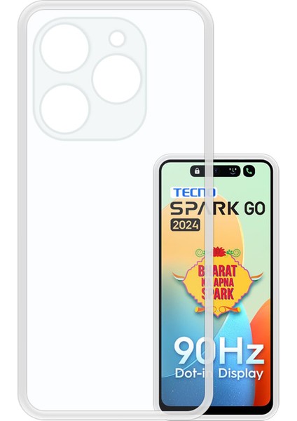 Tecno Spark Go 2024 Kılıf Şeffaf Kamera Korumalı Esnek Yumuşak Silikon