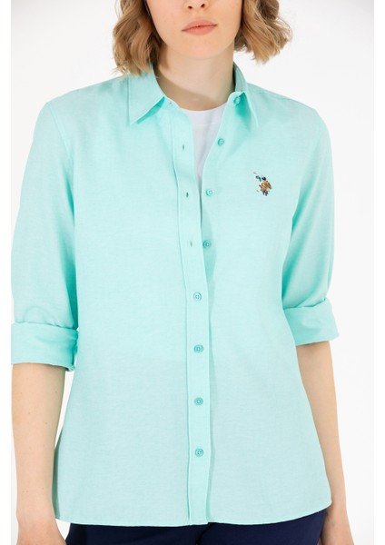 Kadın Mint Gömlek Basic 50262888-VR090