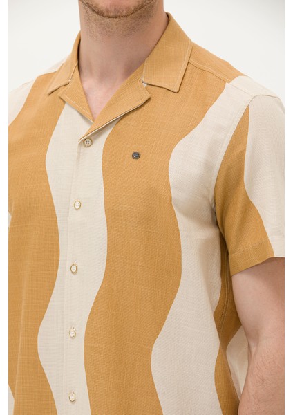 Erkek Camel Gömlek Kısa Kollu 50263325-VR015