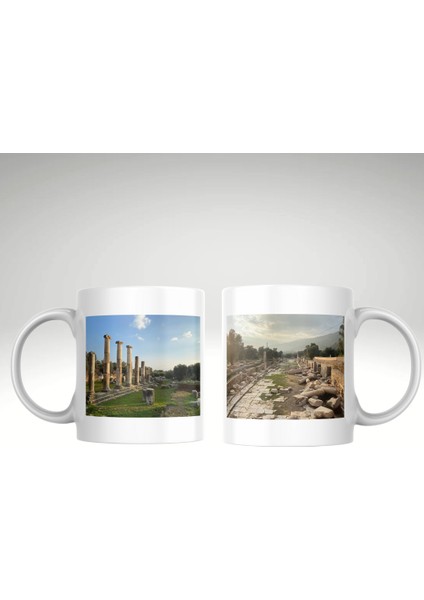 Nysa Antik Kenti Baskı Kupa Bardak Kahverengi Tabela