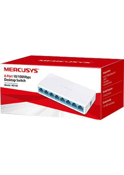 Tp-Lınk Mercusys MS108 10/100 Mbps 8 Port Ethernet Swıtch (4778)