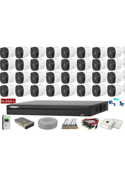32 Kameralı 2 Mp Ahd Güvenlik Kamera Sistemi HAC-B1A21-0360B