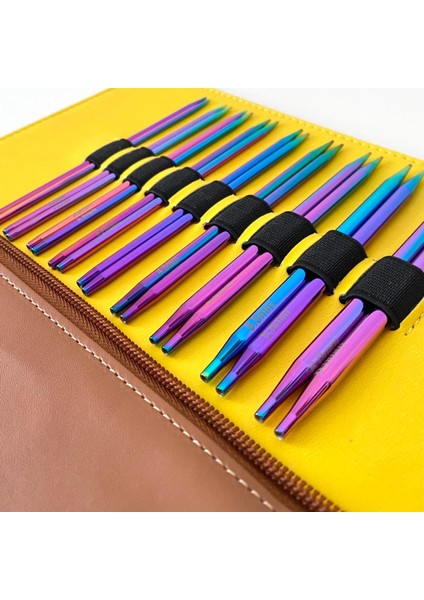 Değiştirilebilir Misina Bağlantılı Şiş Seti Rainbow Slim Taba Çantalı