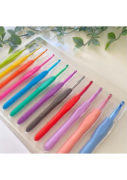 Örgü Tığ Seti | 12 Adet Silikon Saplı Ergonomik