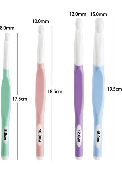 Plastik Renkli Büyük 4' Lü Büyük Numaralar Tığ Seti fiyatları