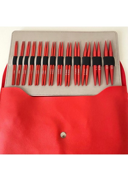 Değiştirilebilir Misina Bağlantılı Şiş Seti Slim Kırmızı Çantalı fırsatları