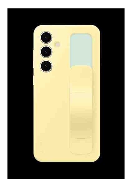 Galaxy S24FE Kordonlu & Standlı Silikon Kılıf - Sarı