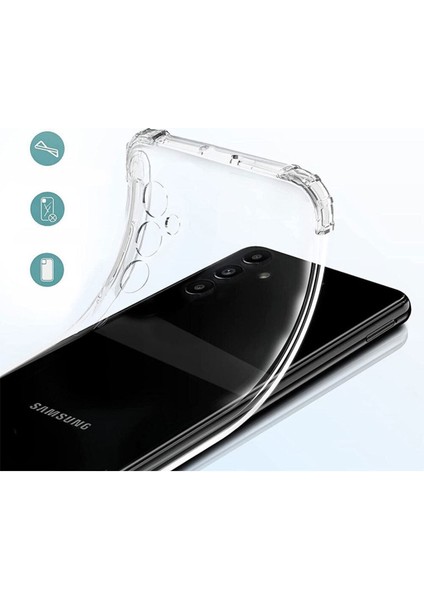 Samsung Galaxy A34 Kılıf 3D Kamera Korumalı Antishock Darbe Emici Yumuşak Esnek Şeffaf Silikon Kapak