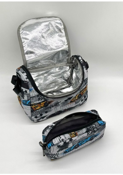 Erkek Çocuğu Ilkokul Çantası Araba Desenli 3'li Takım Ilk Okul Çantası Gri indirimleri