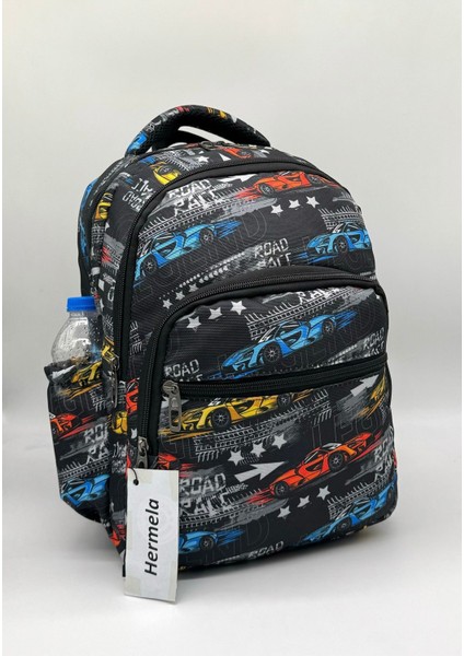 Erkek Çocuğu Ilkokul Çantası Araba Desenli 3'li Takım Ilk Okul Çantası Siyah fiyatları