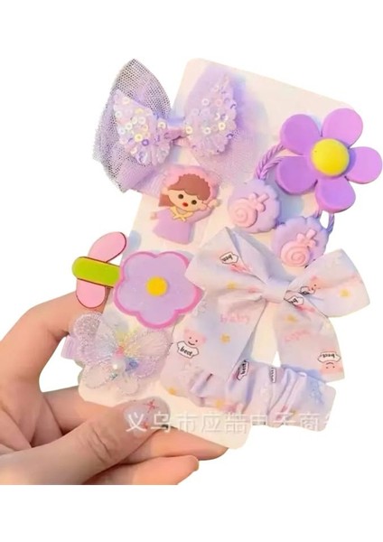 Kawai Kore Japon Y2K Kpop Çiçek Teddy Ayıcık Kelebek Kurdele Fiyonk Kız Çocuk Kadın Saç Toka Set Doğum Günü Hediye