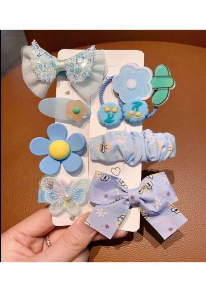 Kawai Kore Japon Y2K Kpop Çiçek Teddy Ayıcık Kelebek Kurdele Fiyonk Kız Çocuk Kadın Saç Toka Set Doğum Günü Hediye