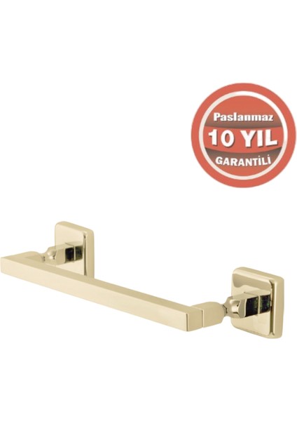 Paslanmaz Pirinç Kumru Kare Boru Uzun Havluluk 30CM Altın Sarı Gold