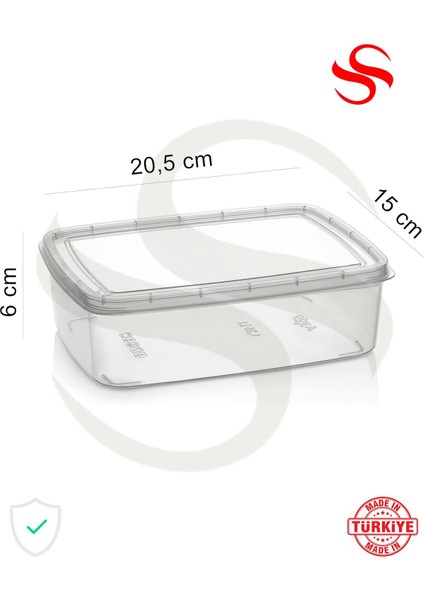1,35 Litre 5 Adet Kapaklı Ev Gereçleri Depolama&düzenleme& Saklama Kutusu