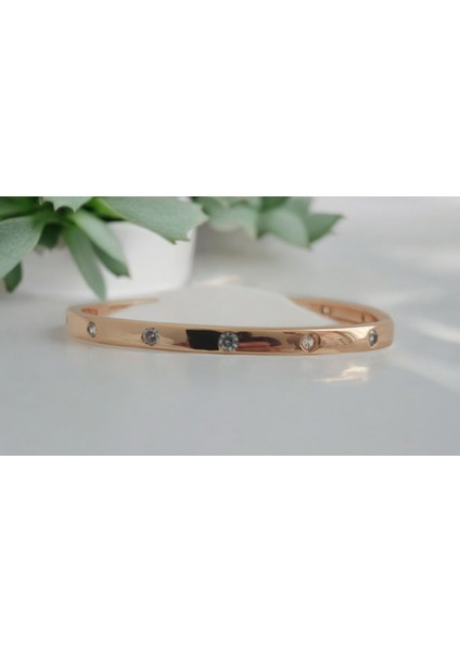 Noble Jewelry Rodyum Kaplama Paslanmaz Çelik Taşlı Bileklik