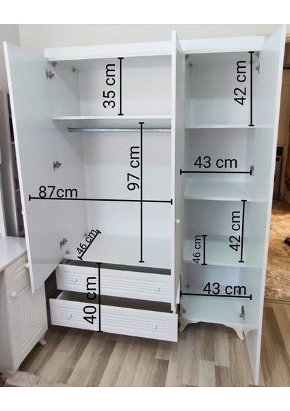 3 Kapaklı Beyaz Panjur Mdf Dolap – Şık, Dayanıklı ve Geniş Depolama Alanı fırsatları