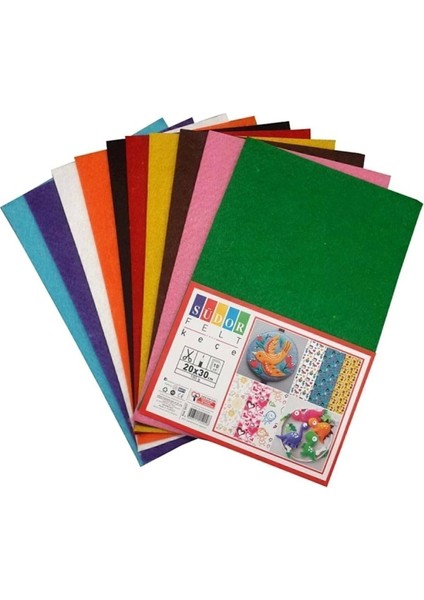 Keçe 20X30 cm 10 Renk 180 gr K.e