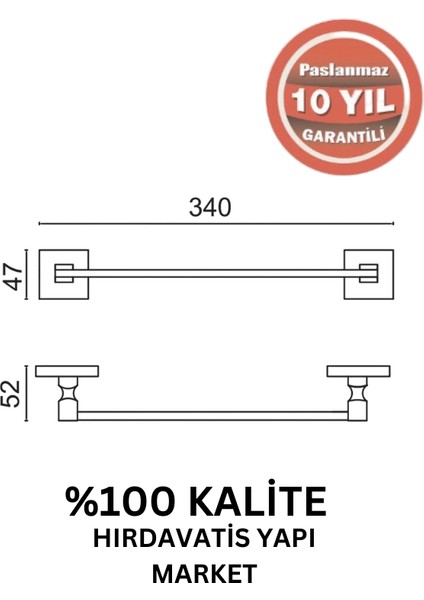 Paslanmaz Pirinç Kumru Uzun Havluluk 50CM Mat Siyah fiyatları