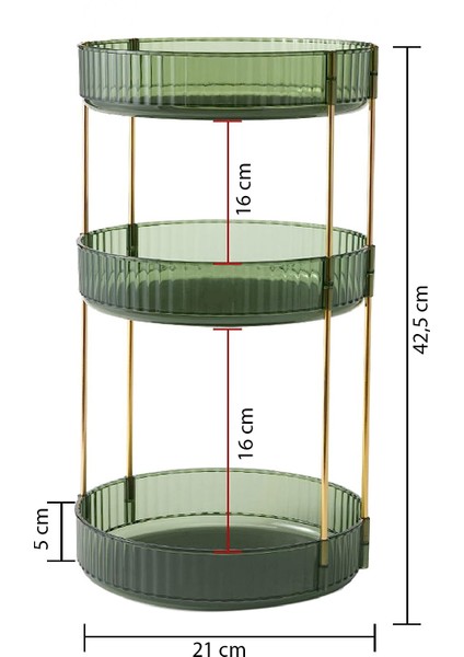Makyaj Organizer Kozmetik Organizer Takı Organizer Mutfak ve Banyo Düzenleyici Organizer Zümrüt3