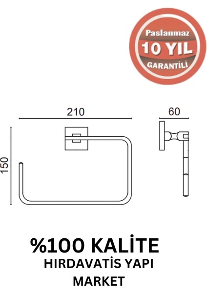 Paslanmaz Pirinç Kumru Kare Havluluk Altın Sarı Gold fiyatları