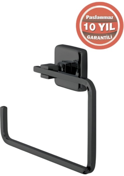 Paslanmaz Pirinç Kumru Kare Havluluk Mat Siyah