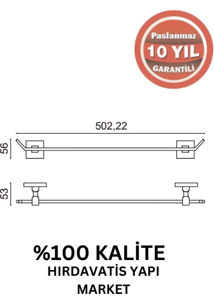 Paslanmaz Pirinç Kumru Uzun Havluluk 50CM Mat Siyah fiyatları