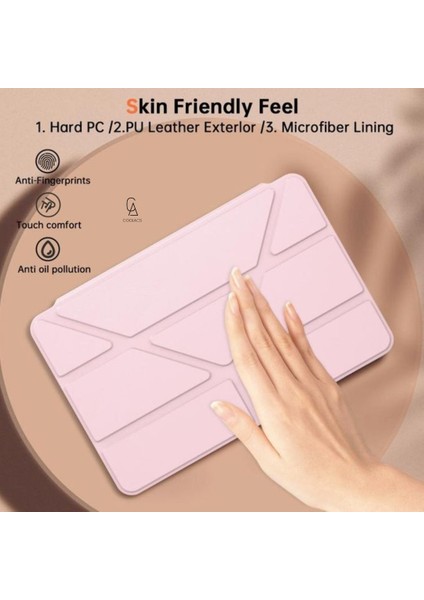 Xiaomi Redmi Pad Se 8.7 Inç Uyumlu Kılıf 3 Farklı Stand Kalemlikli Tri Folding Tablet Kılıfı