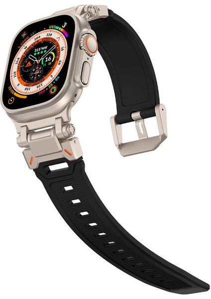 Watch Ultra 49MM KRD-101 Titanyum Metal Başlıklı Silikon Kordon modelleri