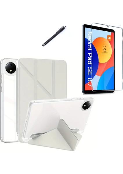 Xiaomi Redmi Pad Se 8.7 Inç Uyumlu Tri Fold Kalemlikli Tablet Kılıfı Ekran Koruyucu Kalem Seti