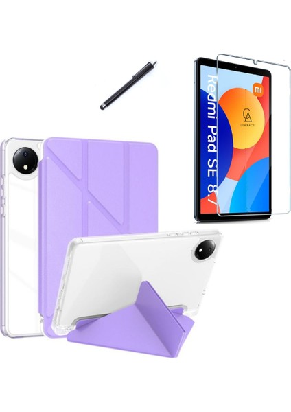 Xiaomi Redmi Pad Se 8.7 Inç Uyumlu Tri Fold Kalemlikli Tablet Kılıfı Ekran Koruyucu Kalem Seti