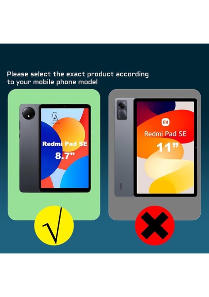 Xiaomi Redmi Pad Se 8.7 Inç Uyumlu Tri Fold Kalemlikli Tablet Kılıfı Ekran Koruyucu Kalem Seti fiyatları