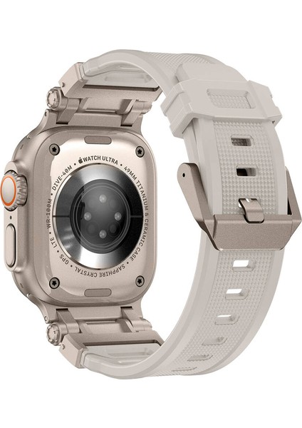 Apple Watch Ultra 49MM KRD-101 Titanyum Metal Başlıklı Silikon Kordon fırsatları