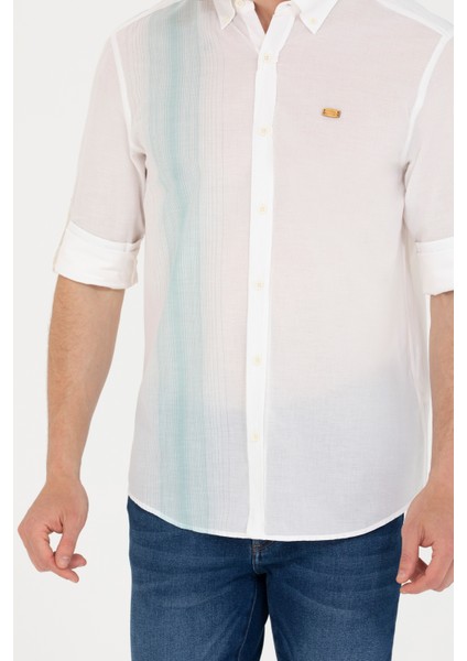 Erkek Mint Gömlek Desenli 50264069-VR090