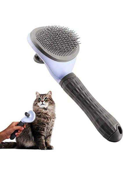 Kedi Fırçası, Kendi Kendini Temizleyen Koparma Fırçası, Iç Yün, Kedi Tarağı, Köpek Fırçası, Kısa Ila Uzun Tüylere Uygun, Yumuşak Kediler Için Uygun, Kısa Tüylü Çekme Fırçası (Gri)