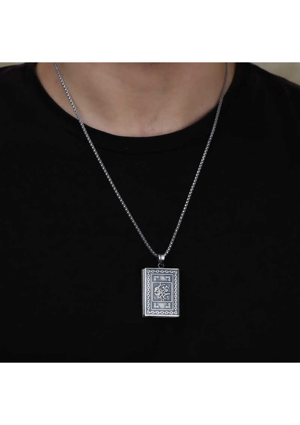 925 Ayar Gümüş Kare Içi Açılabilen Muskalık Gümüş Kolye (T6004) (324324) fiyatları