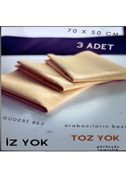 [ 3 Adet ] Güderi Bez Premium Büyük Boy 70 x 50 cm Ithal fırsatları