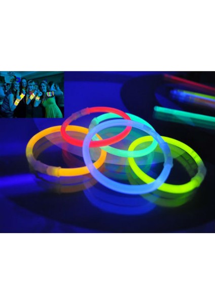 10 Adet Glow Stick Bracelet Fosforlu Kırılan Çubuk Bileklik (324324)