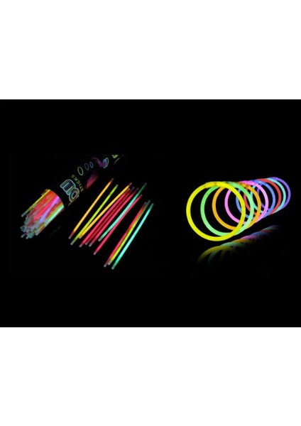 10 Adet Glow Stick Bracelet Fosforlu Kırılan Çubuk Bileklik (324324)