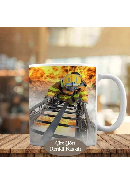 Yangın Söndüren Itfaiye Görevlisi Kupa Bardak HEDIYELIK-8371