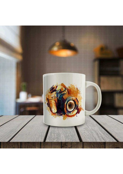 Çizim Sanatı Fotoğraf Makinesi Hediyelik Kupa BARDAK-02148